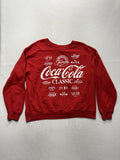 Coca-Cola Sweatshirt Unisex Kids XL Red Crew Neck Classic Logo Fleece Pullover