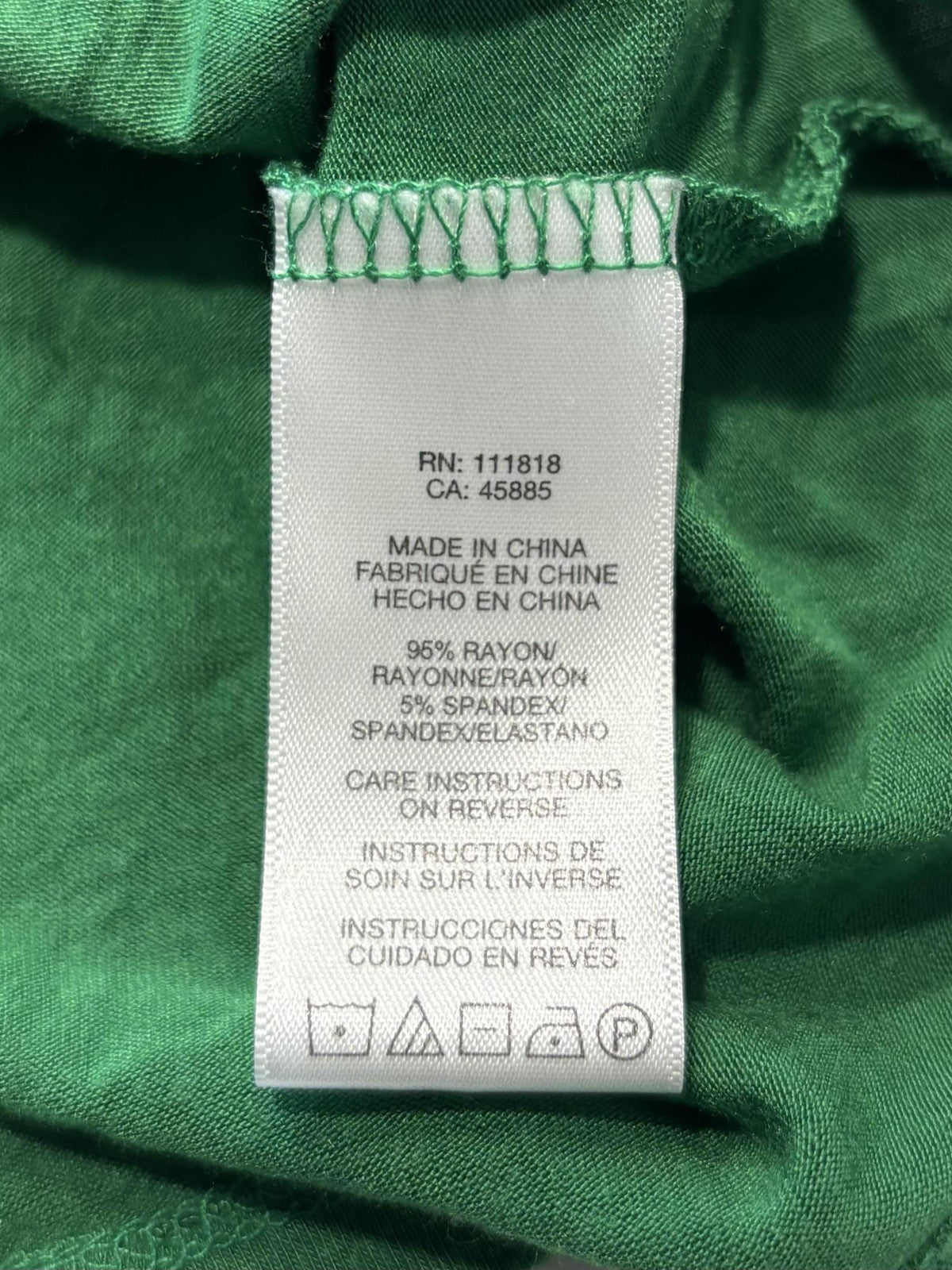 Michael Kors Top Womens Medium Green Cowl Neck 3/4 Sleeve Stretch Tunic Blouse