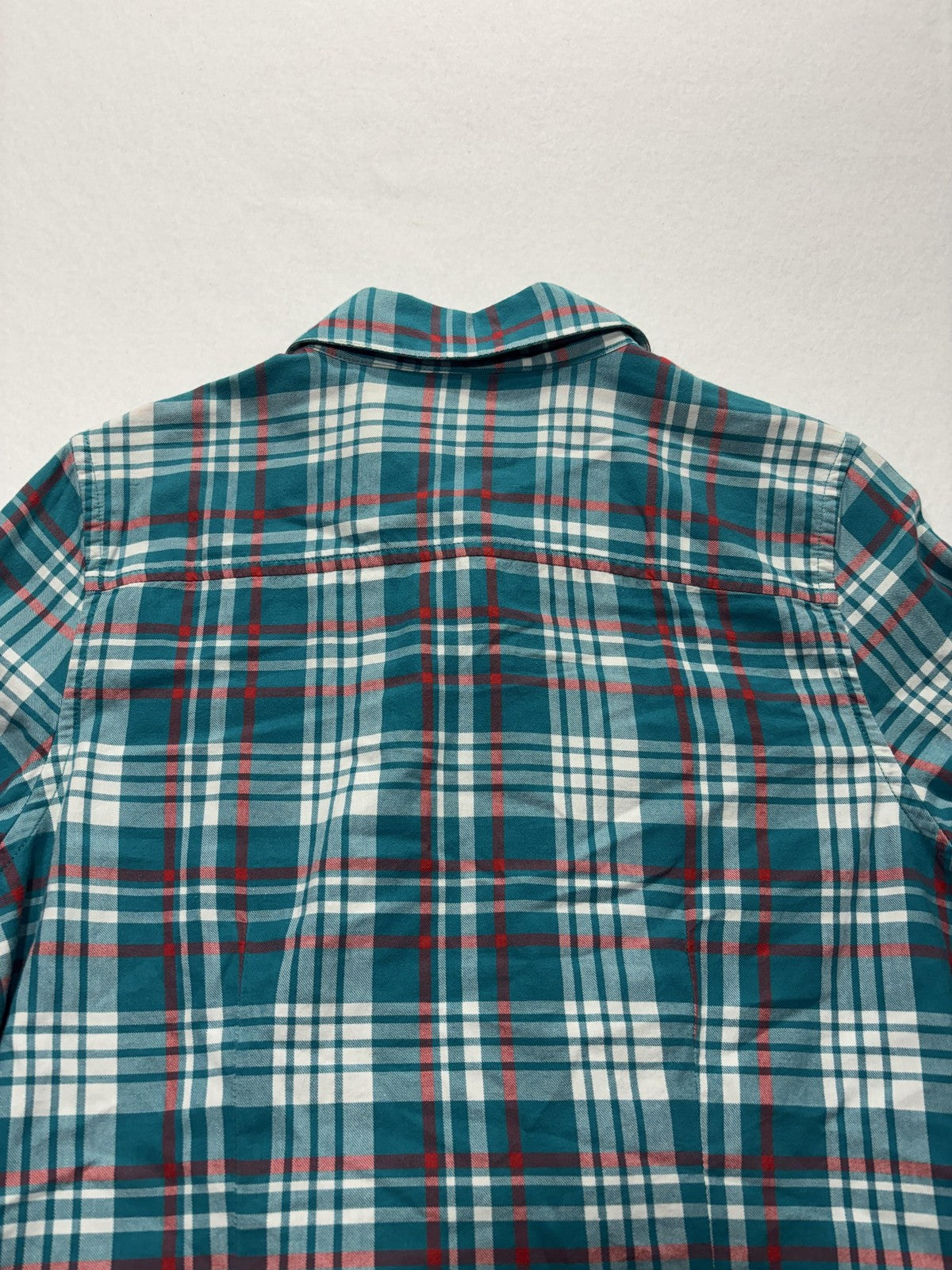 The North Face Shirt Mens Medium Green Plaid Long Sleeve Button Up Cotton Casual