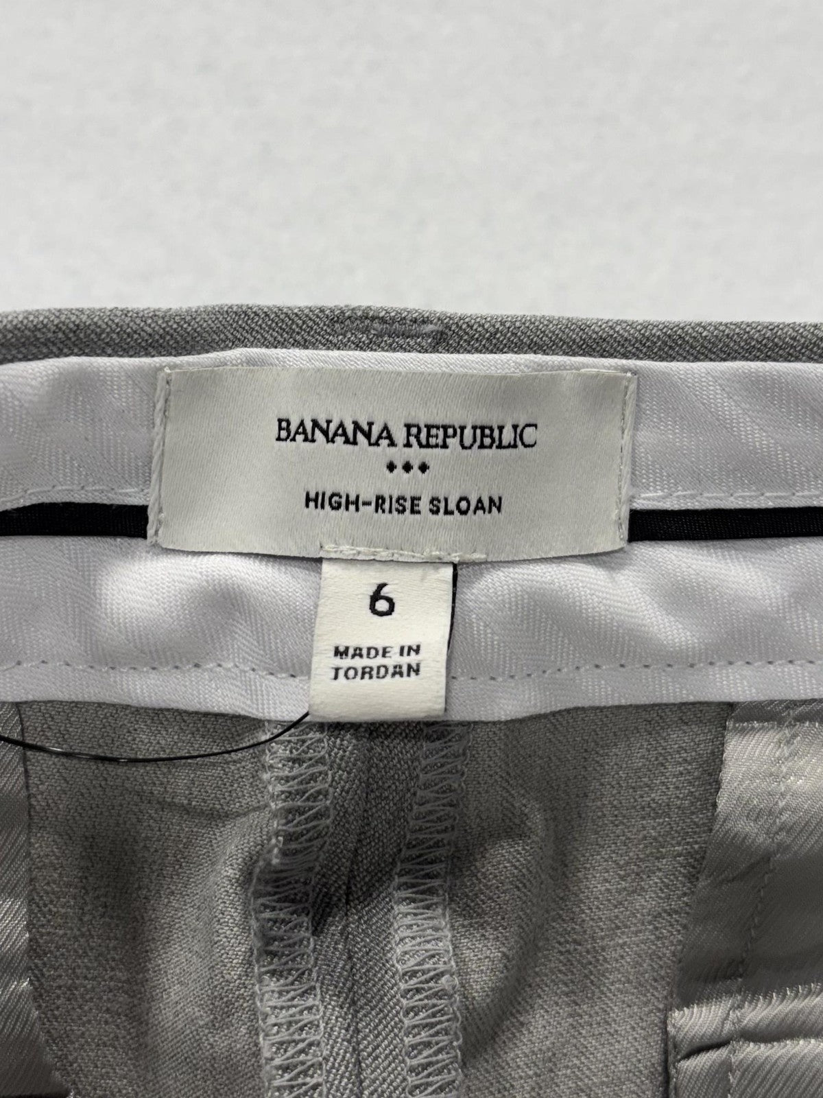 Banana Republic Dress Pants Womens 6 Gray High Rise Sloan Slim Stretch Twill
