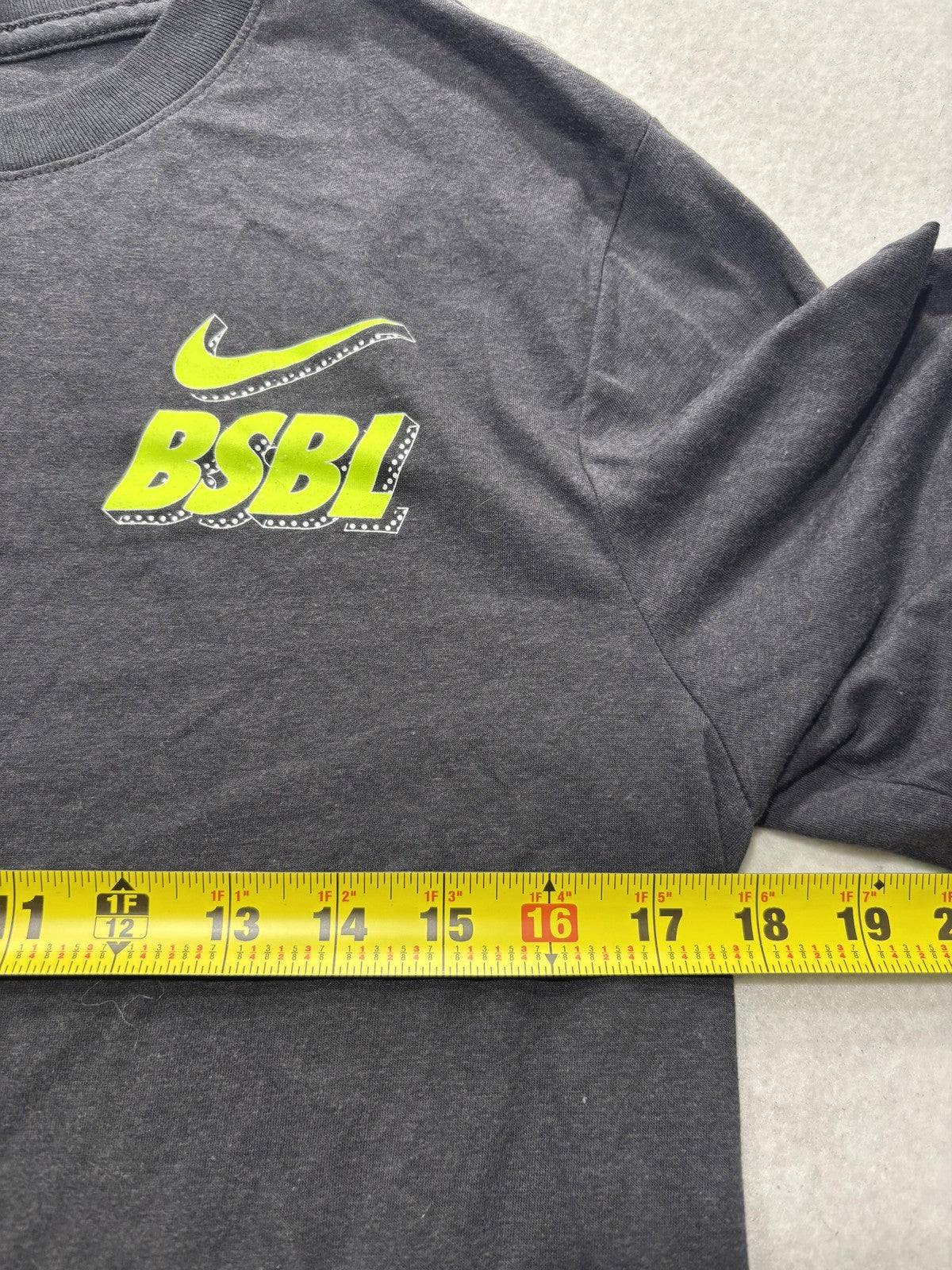 Nike Shirt Mens Small Gray BSBL Baseball Graphic Tee Short Sleeve Swoosh Logo
