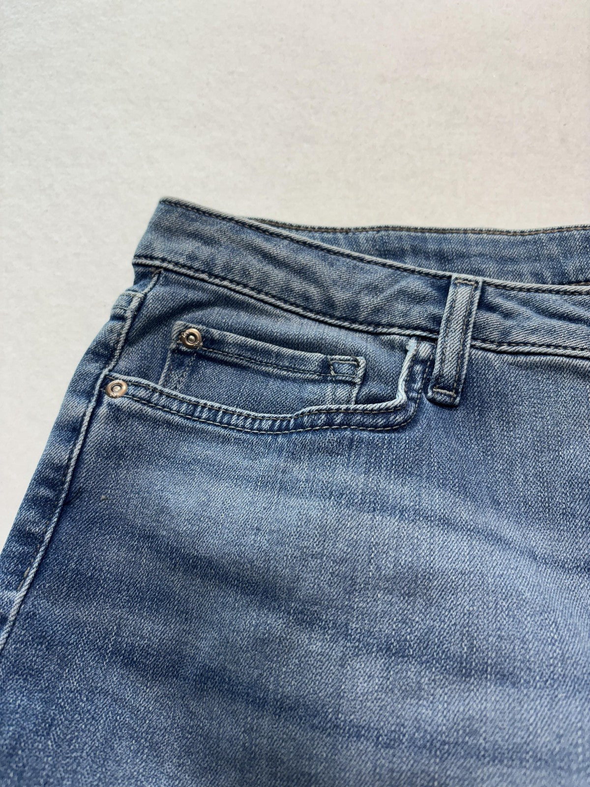 Lee Jeans Womens 16P Blue Medium Wash Mid Rise Straight Regular Stretch 34x29