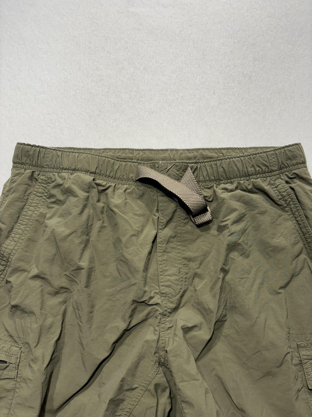 Columbia Swim Shorts Mens Large Green Elastic Waist Cargo Pockets Mesh Lined