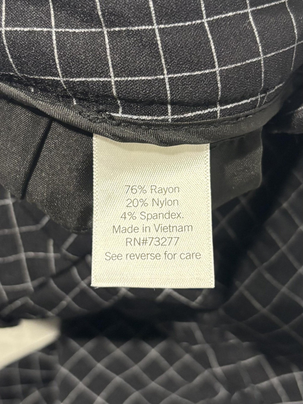 Nine West Dress Pants Womens 10 Black Check Slim Ankle Tapered Stretch Work