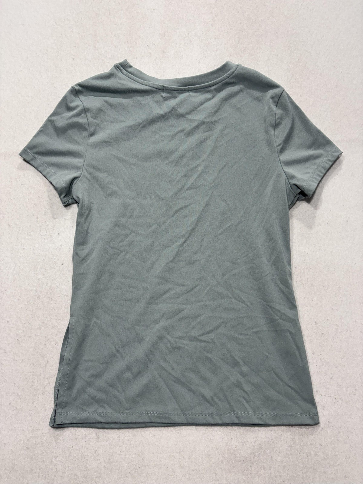 FRANKEE & SKYLARR Shirt Womens Large Green Crew Neck Short Sleeve Tee Stretch