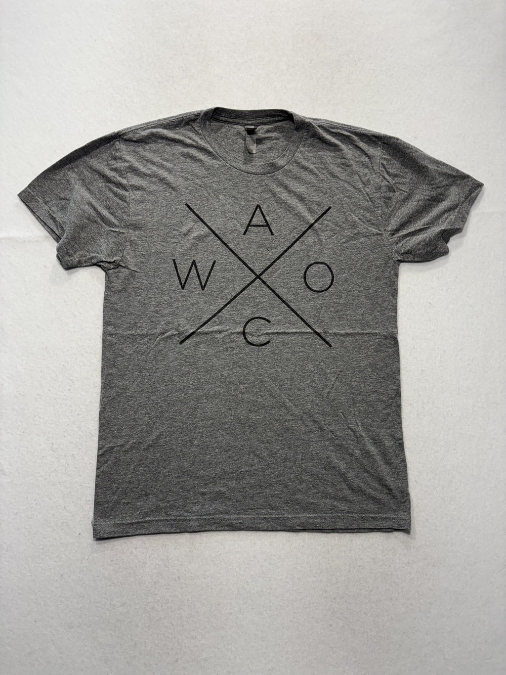 Waco Texas Shirt Mens Medium Gray Graphic City Logo Tee WACO X Design Texas