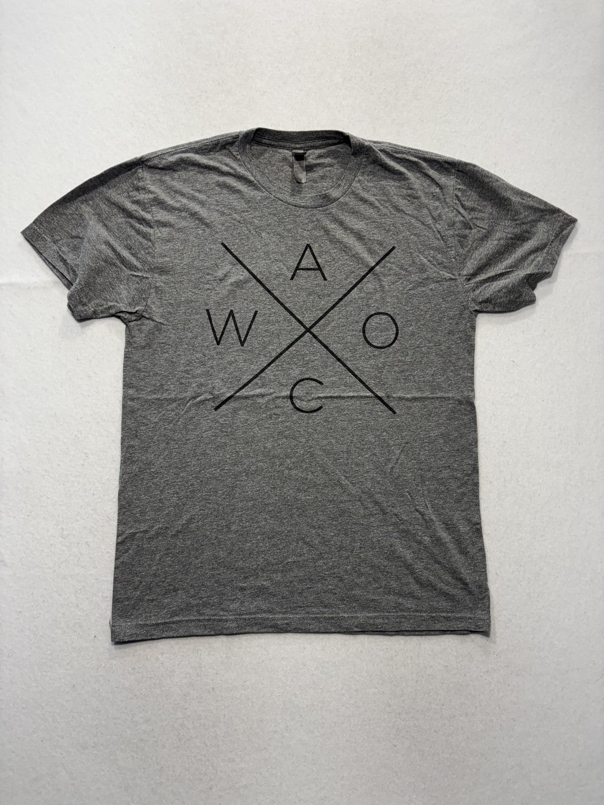 Waco Texas Shirt Mens Medium Gray Graphic City Logo Tee WACO X Design Texas