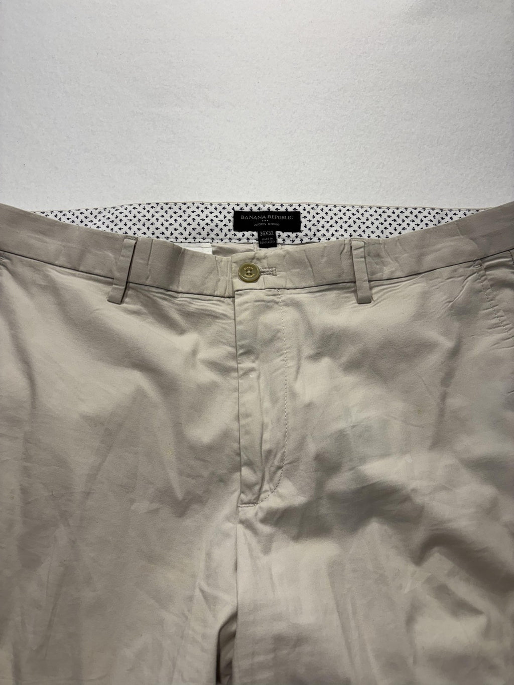 Banana Republic Chino Pants Mens 36x32 Beige Straight Leg Stretch Casual Work