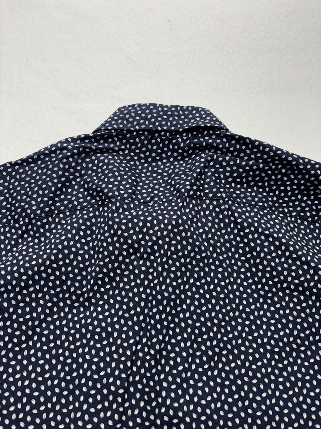 Michael Kors Shirt Mens Medium Blue Geometric Short Sleeve Button Up Slim