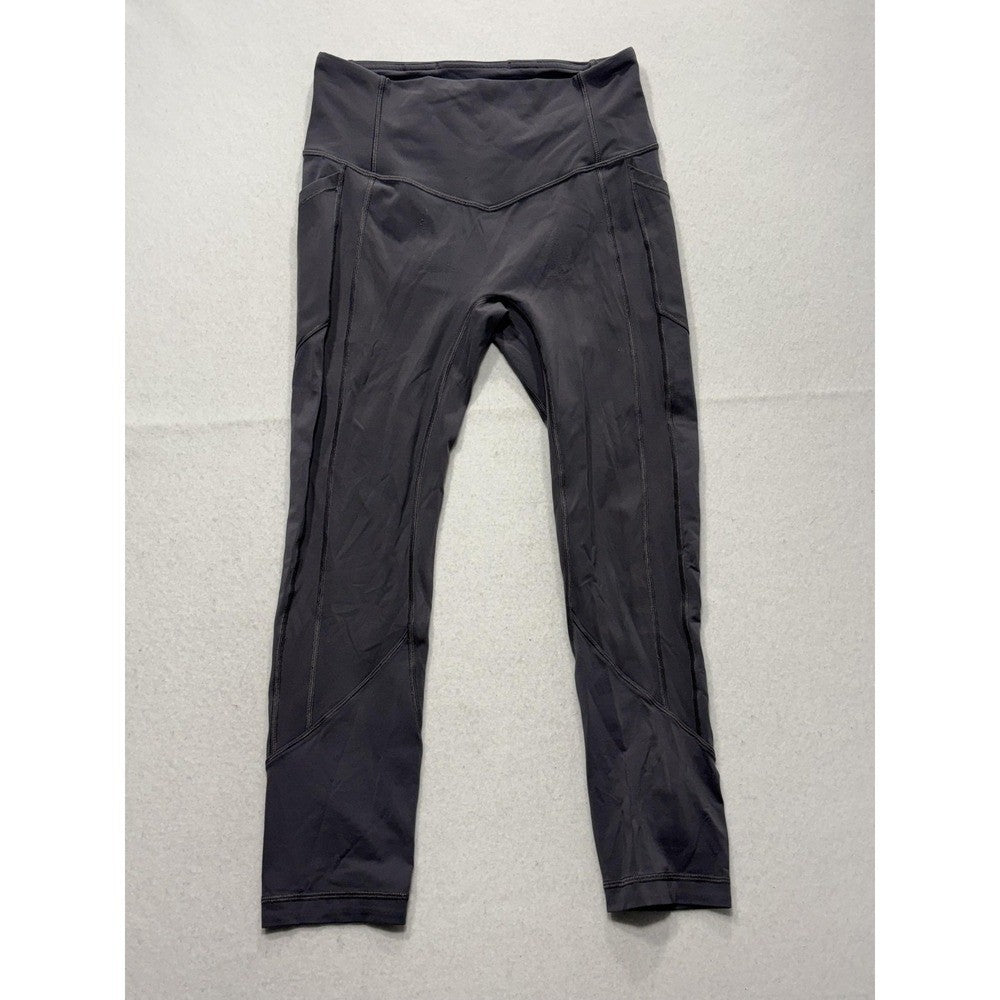 Lululemon Leggings Womens 6 Gray High Rise Cropped 23.5" Inseam Pocket Stretch