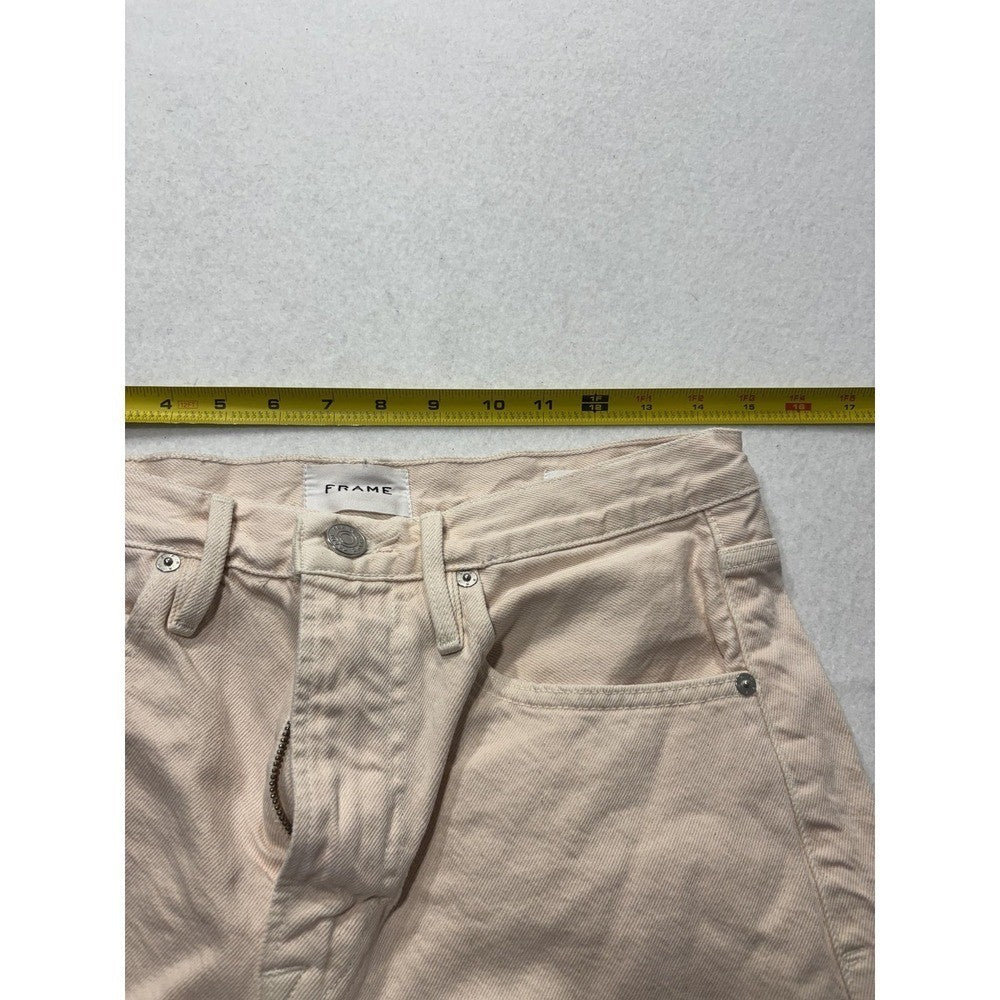 FRAME Shorts Womens 27 Beige Le Super High Short Cut Off Raw Hem Denim Summer