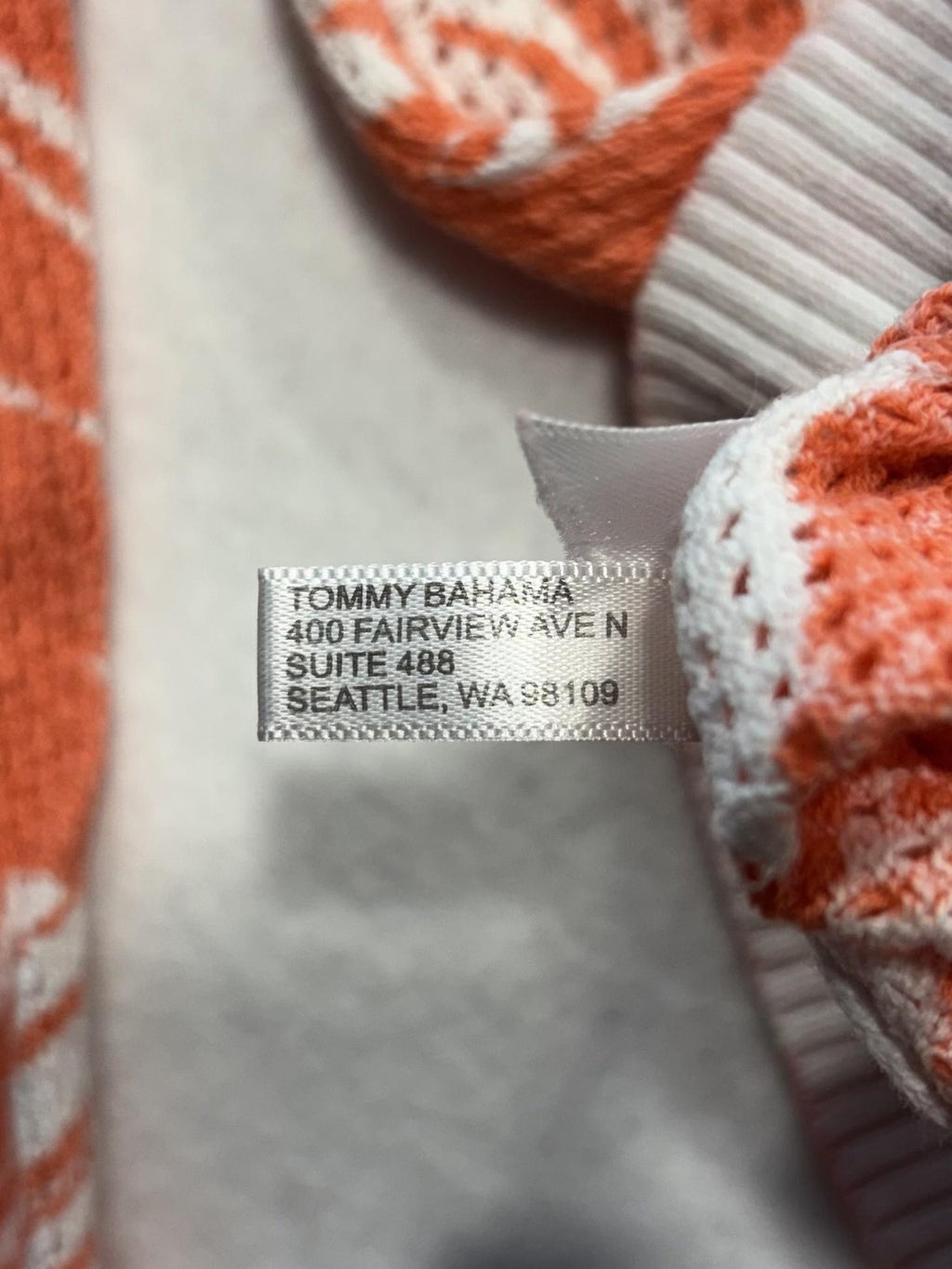 Tommy Bahama Sweater Womens XL Orange Floral V Neck Waffle Knit Tropical Top