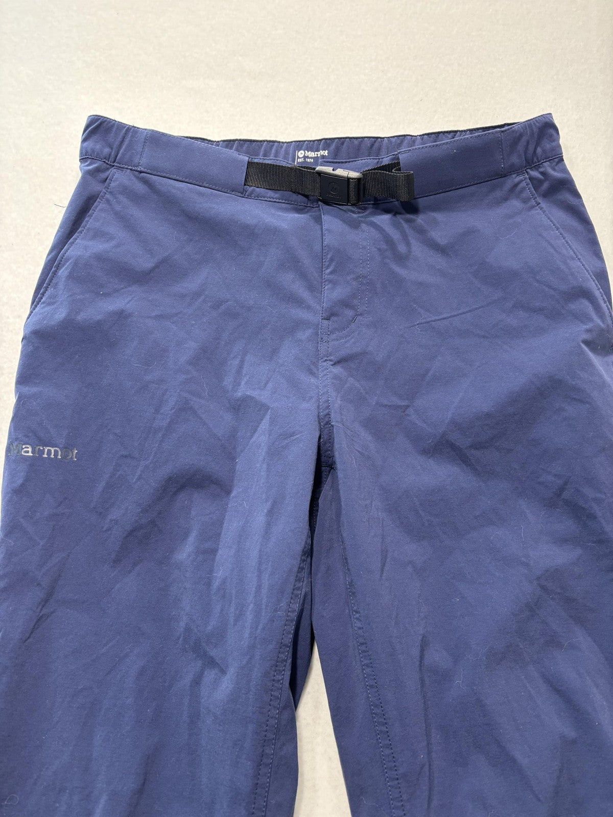 Marmot Pants Womens 10 Blue Kodachrome Nylon Adjustable Waist Hiking Travel