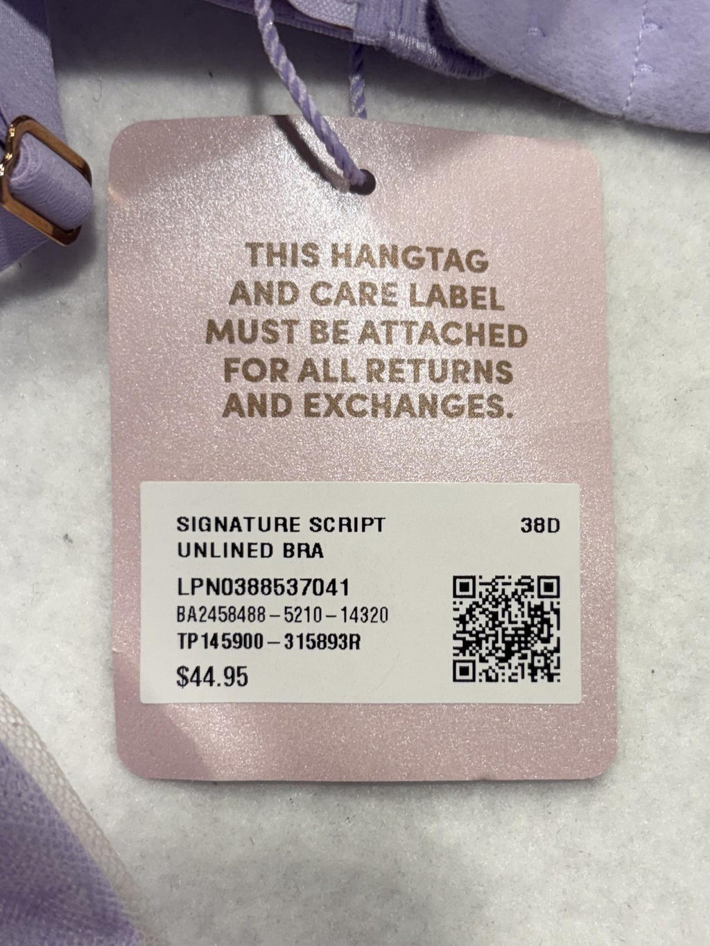 Savage X Fenty Signature Script Bra Womens 38D Purple Lace Balconette Underwire