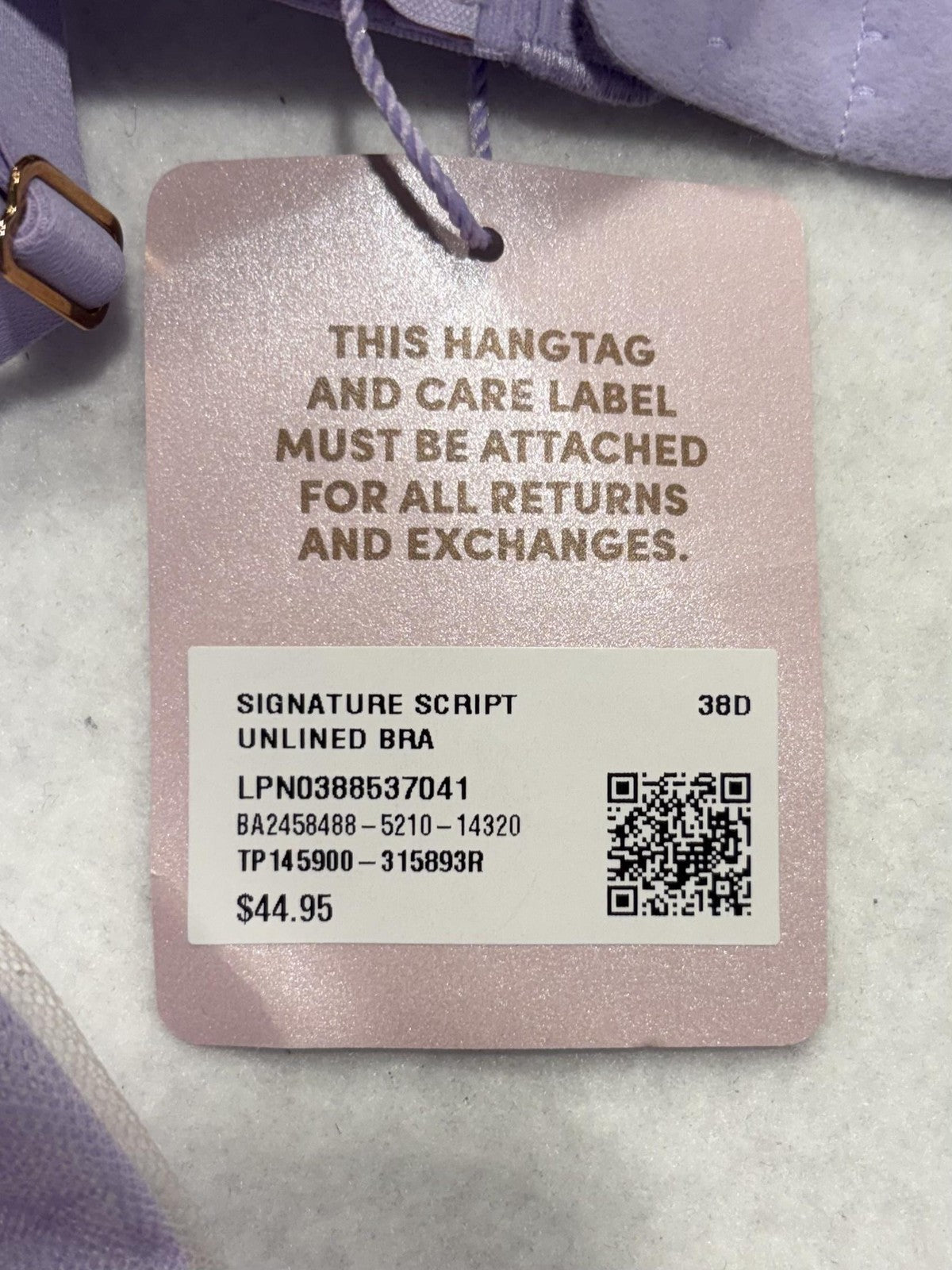 Savage X Fenty Signature Script Bra Womens 38D Purple Lace Balconette Underwire