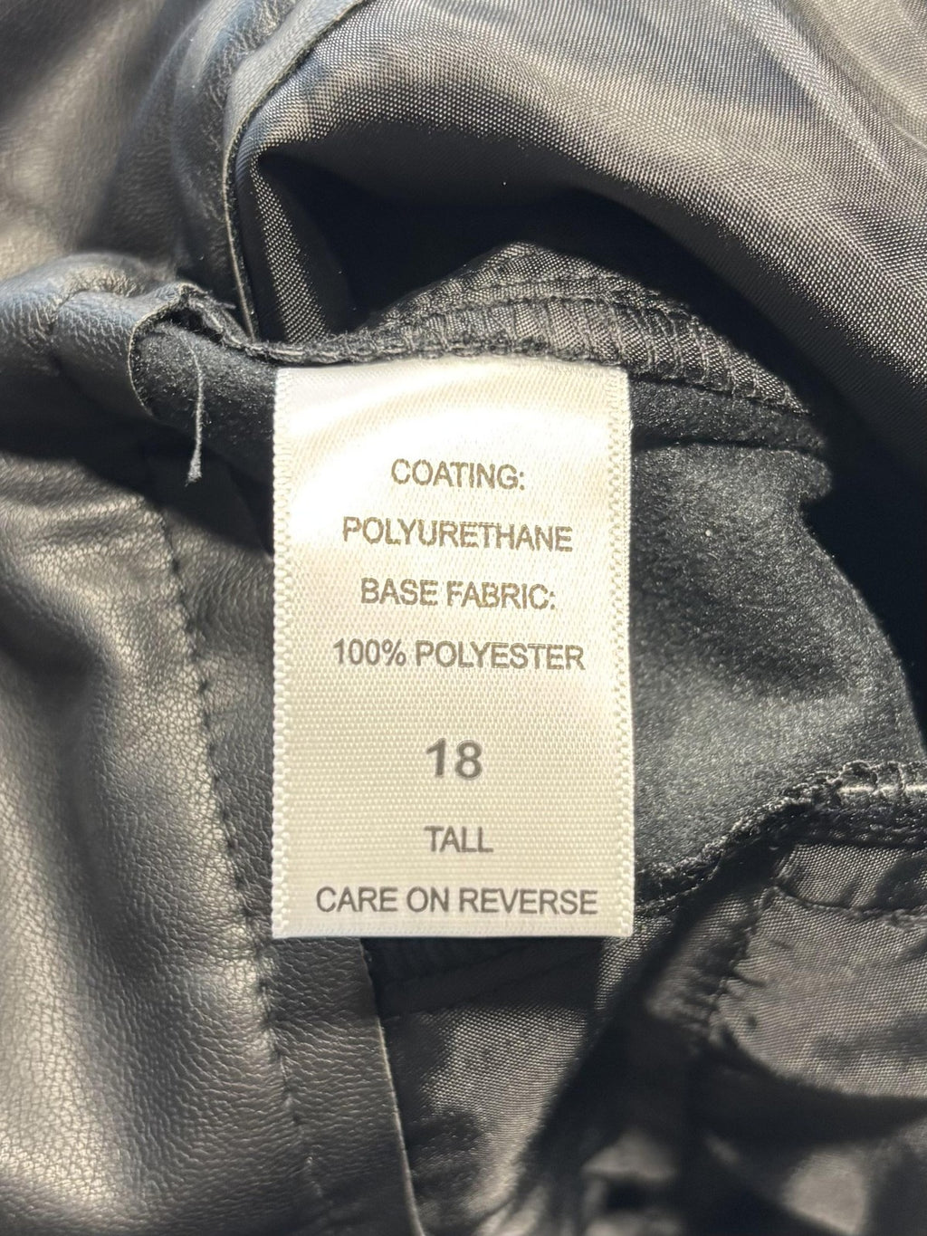 Gabrielle Union Pants Womens 18 Tall Black Faux Leather Jogger Belted Pockets