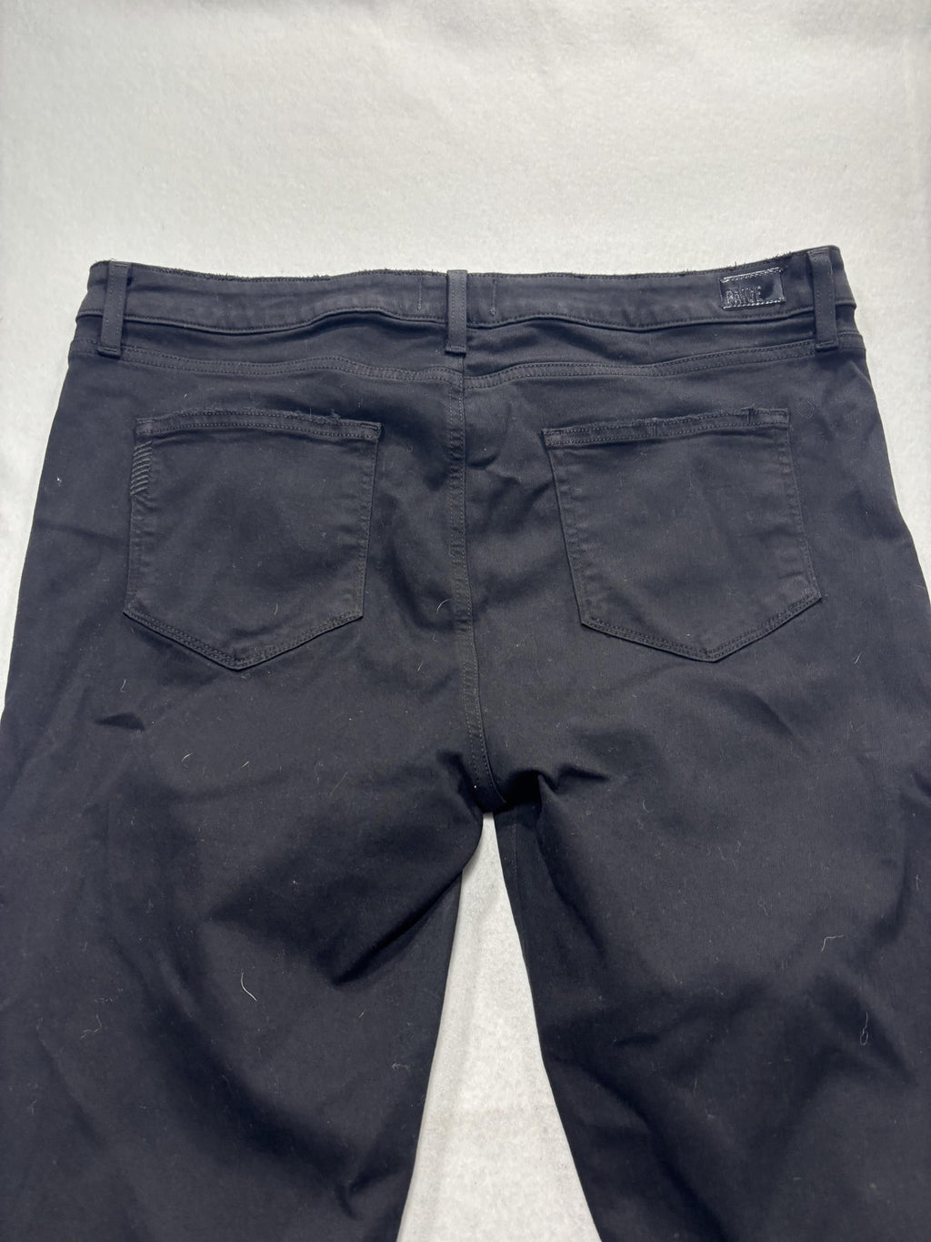 Paige Hoxton Ankle Jeans Womens 34 Black Wash Slim Stretch Distressed 34x28.5