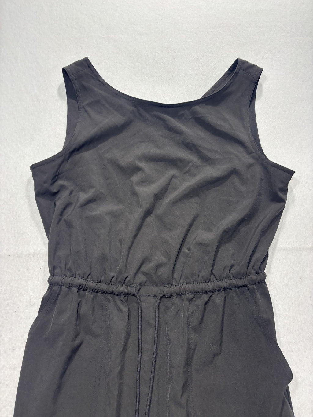 Calvin Klein Dress Womens 8 Black Scoop Neck Sleeveless Drawstring Waist Pockets