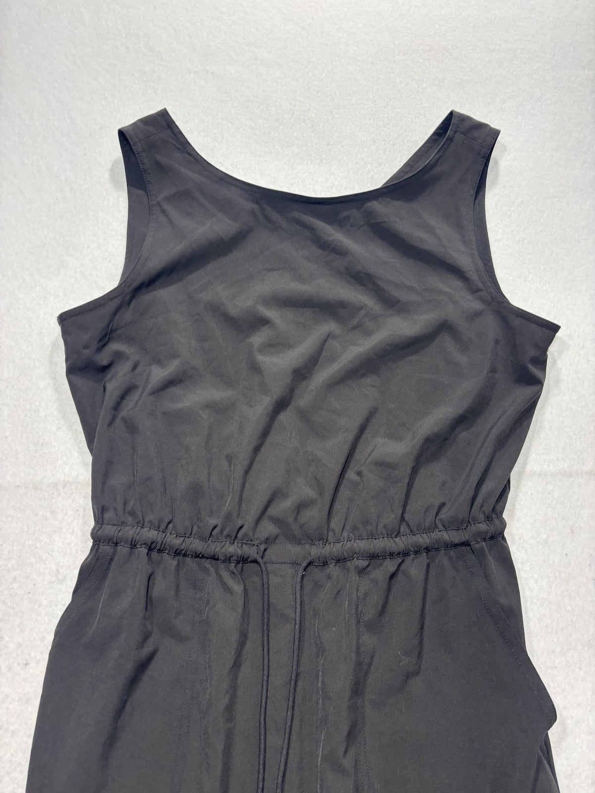 Calvin Klein Dress Womens 8 Black Scoop Neck Sleeveless Drawstring Waist Pockets