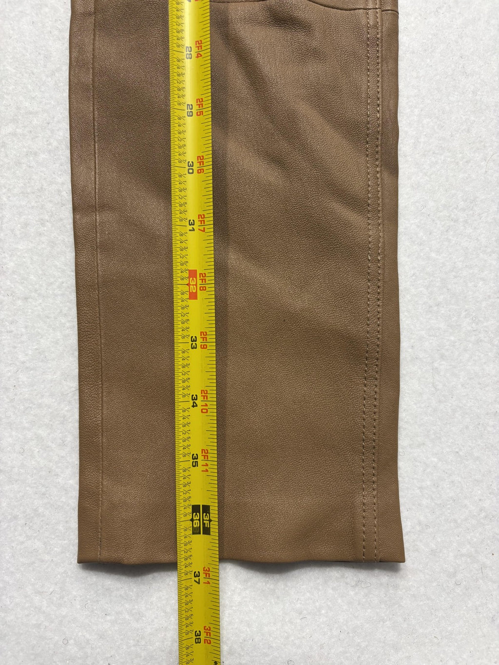 Theory Dress Pants Womens 8 Brown Lamb Leather Bristol Skinny 5 Pocket Zip