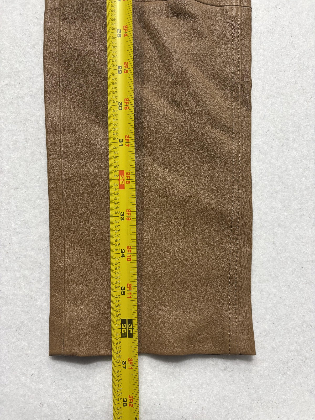 Theory Dress Pants Womens 8 Brown Lamb Leather Bristol Skinny 5 Pocket Zip