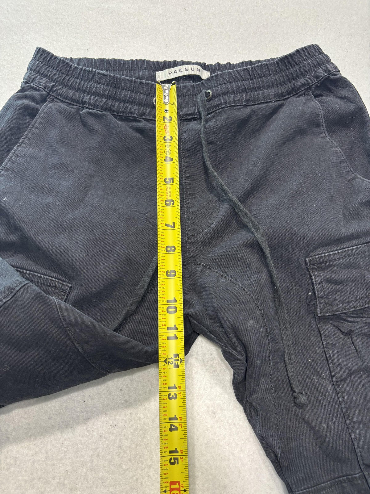 PacSun Mens Black Slim Tapered Cargo Jogger Pants Elastic Waist 28x28 XS