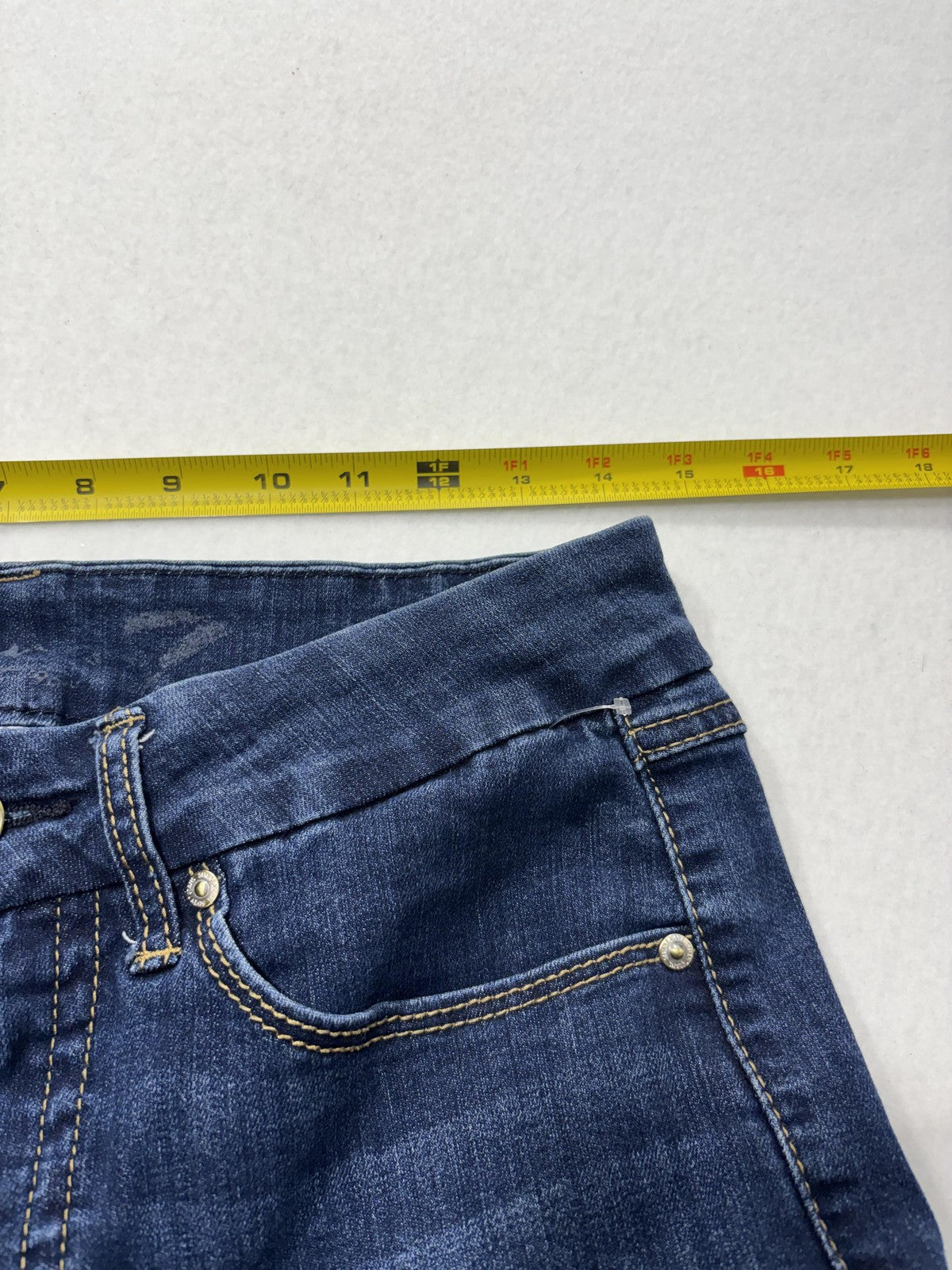 Seven7 Jeans Womens 16 Blue Medium Wash Mid Rise Straight Stretch 34x31