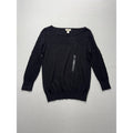 LOFT Sweater Womens Small Black Boat Neck Diamond Knit Sleeve Pullover 370975