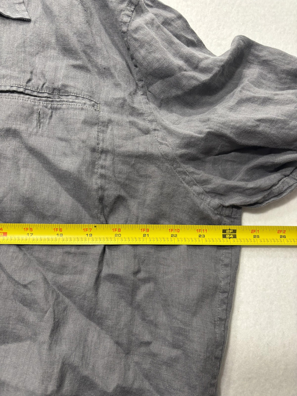 Armani Exchange Shirt Mens 2XL Gray Linen Short Sleeve Button Up Casual
