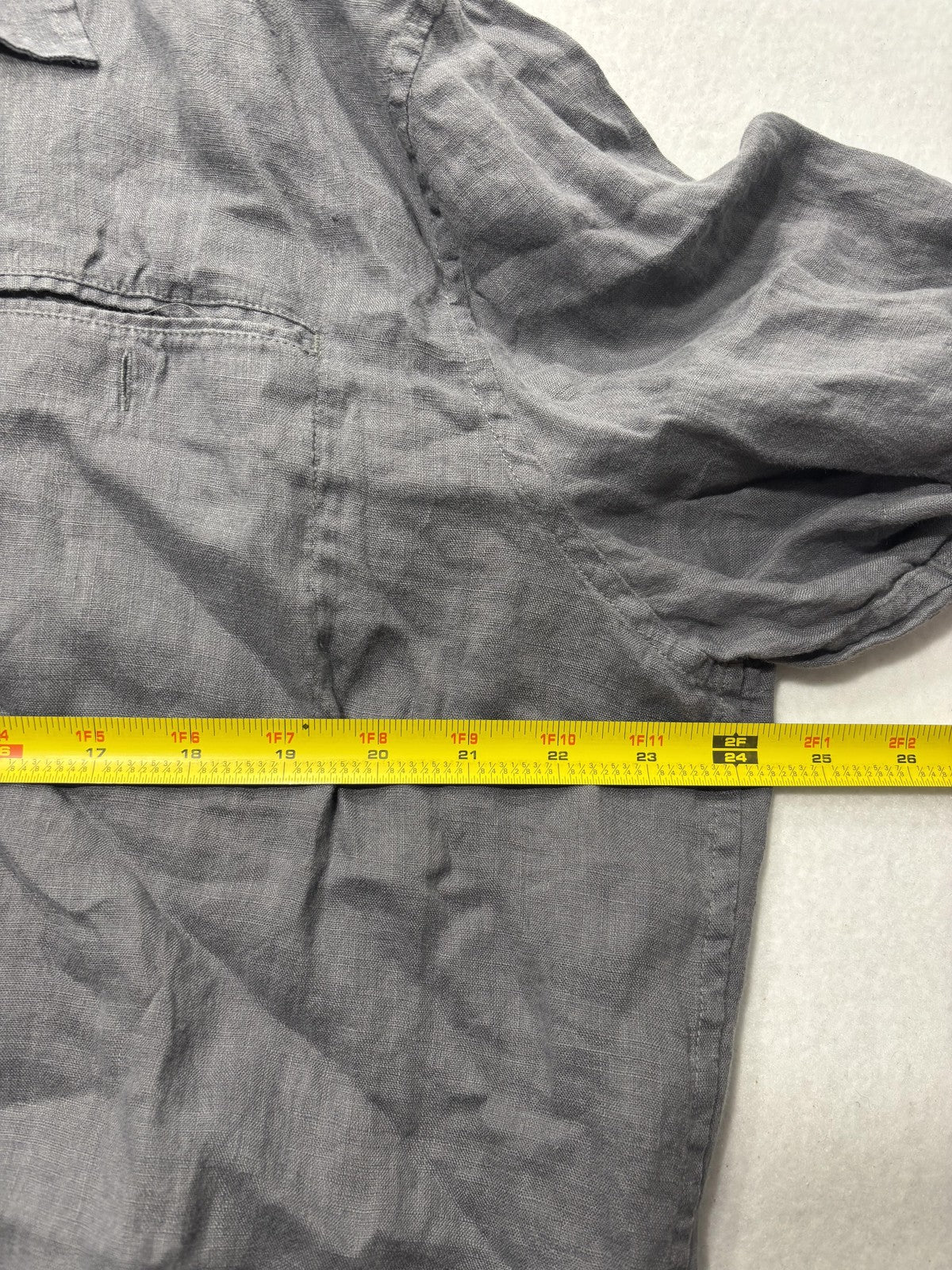 Armani Exchange Shirt Mens 2XL Gray Linen Short Sleeve Button Up Casual