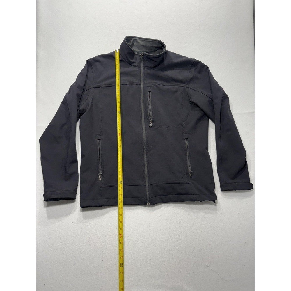 REI Softshell Jacket Mens Medium Black Full Zip Stand Collar Hiking Outdoor
