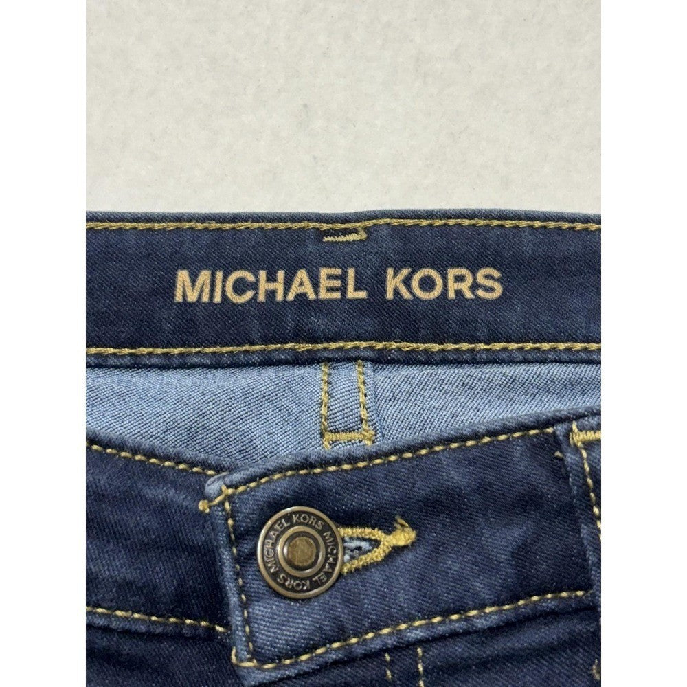 Michael Kors Izzy Skinny Jeans Womens 10 Blue Dark Wash Mid Rise Stretch 32x28