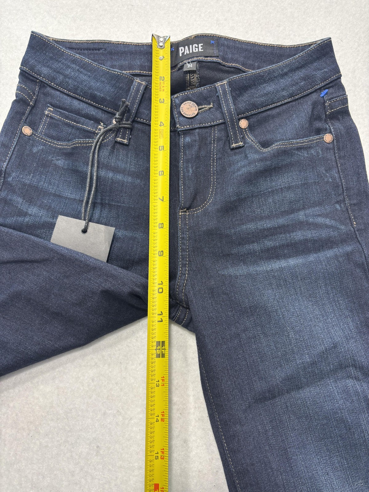 Paige Manhattan Jeans Womens 24 Blue Dark Wash Mid Rise Slim Boot 24x31 Stretch