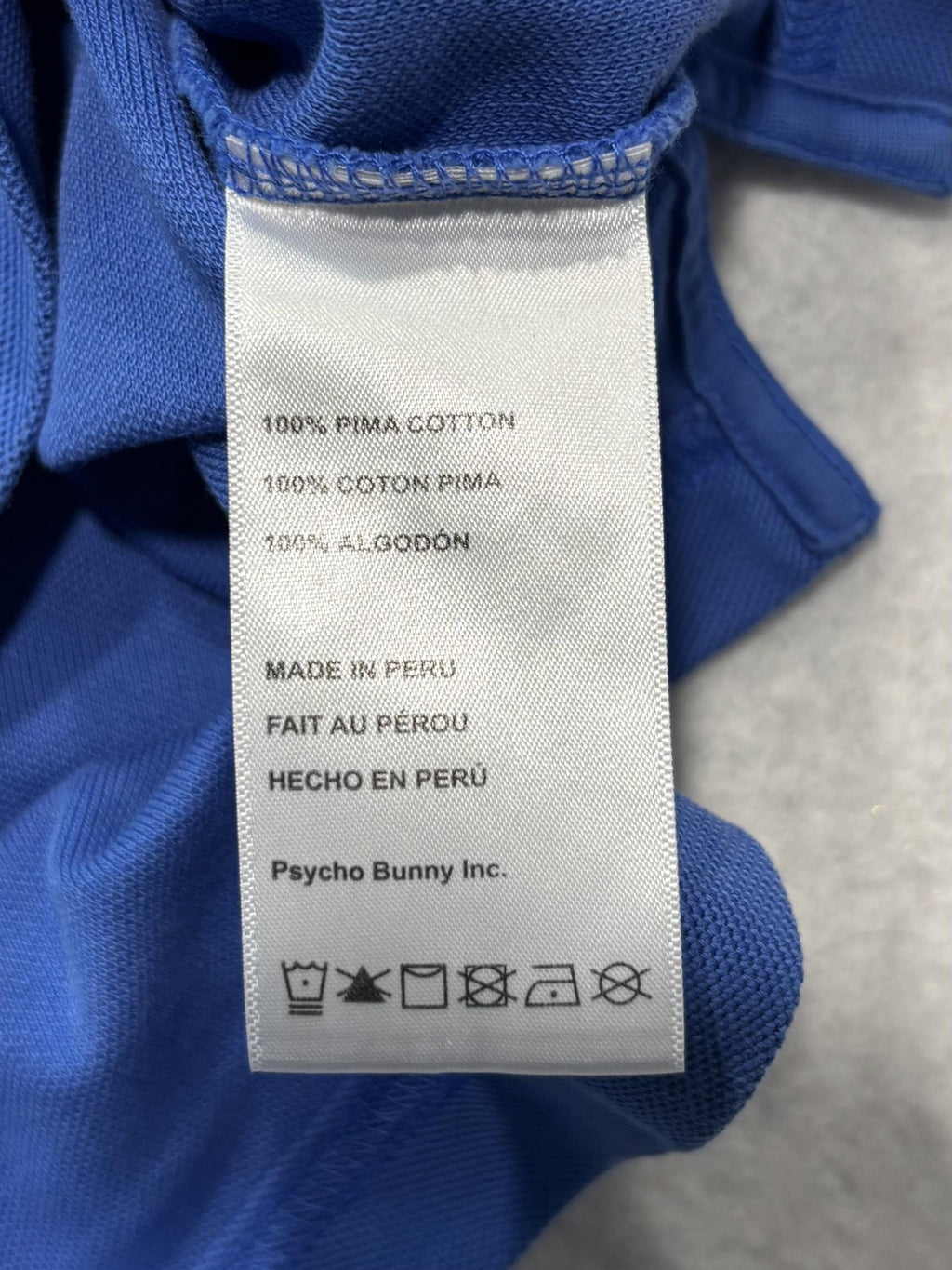 Psycho Bunny Polo Shirt Boys 14-16 Blue Pima Cotton Embroidered Logo Knit