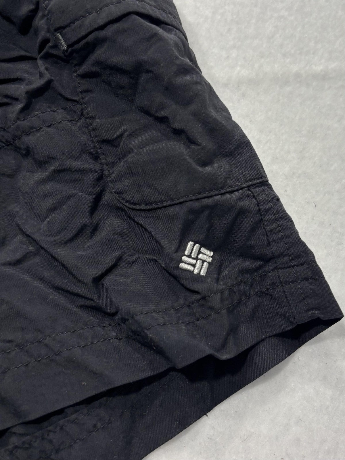 Columbia Swim Trunks Mens Small Black Elastic Waist Lined Pockets Lightweight