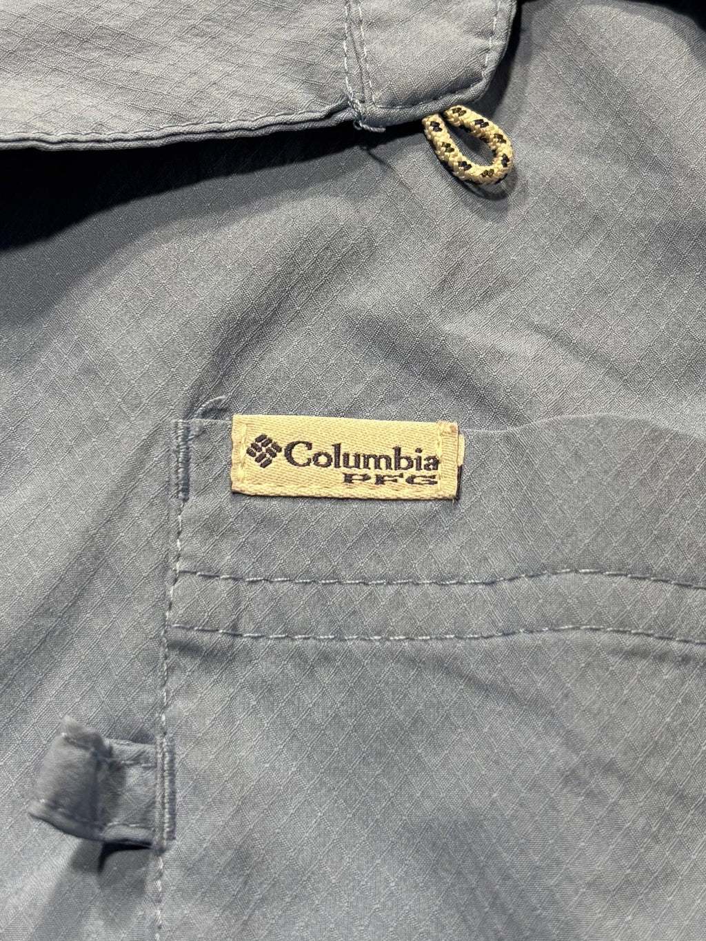 Columbia PFG Omni-Shade Mens Medium Blue Short Sleeve Fishing Shirt XM0692