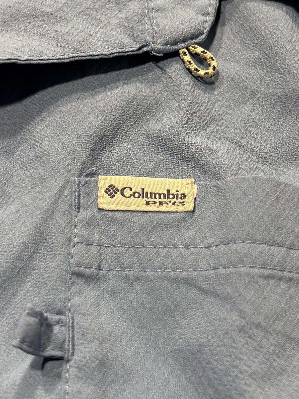 Columbia PFG Omni-Shade Mens Medium Blue Short Sleeve Fishing Shirt XM0692