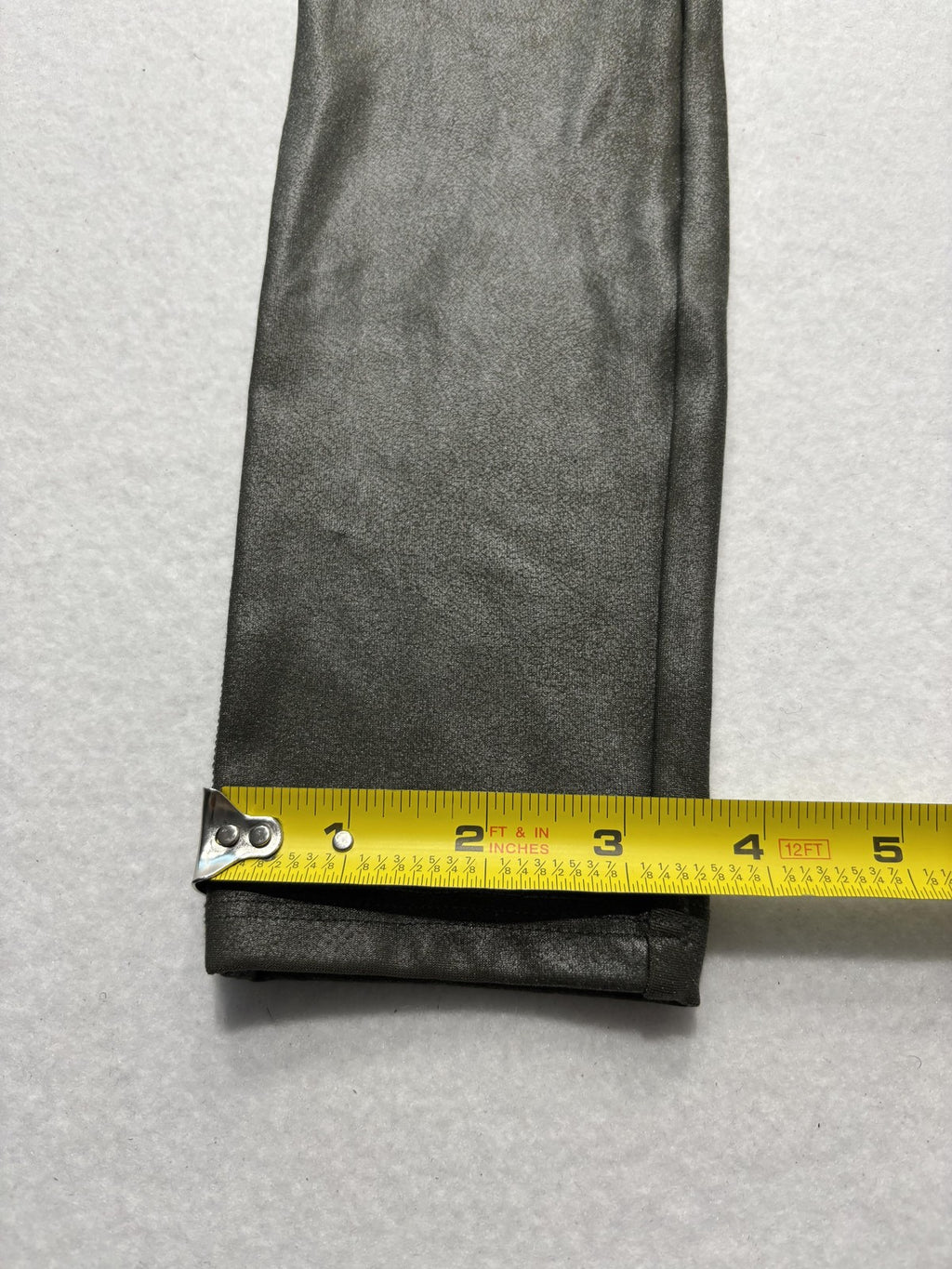 Spanx Leggings Womens Small Olive Faux Leather High Rise Shaping Pull On