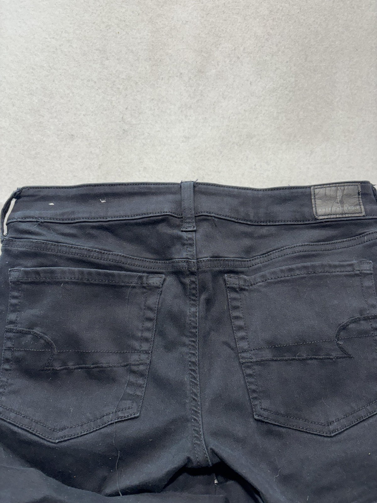 American Eagle Womens 8 Black Denim Cut Off Cuffed Stretch Shorts Ne(x)t Level