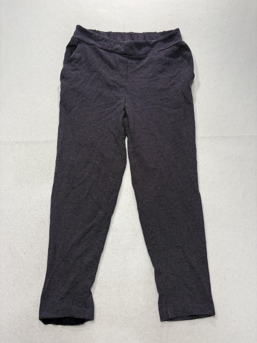 Nine West Dress Pants Womens Small Black Check Crop Tapered Knit Stretch