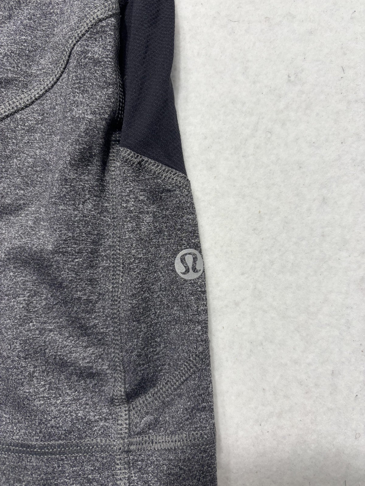 Lululemon Leggings Womens 4 Gray Colorblock Cropped Zip Pocket Running Athletic