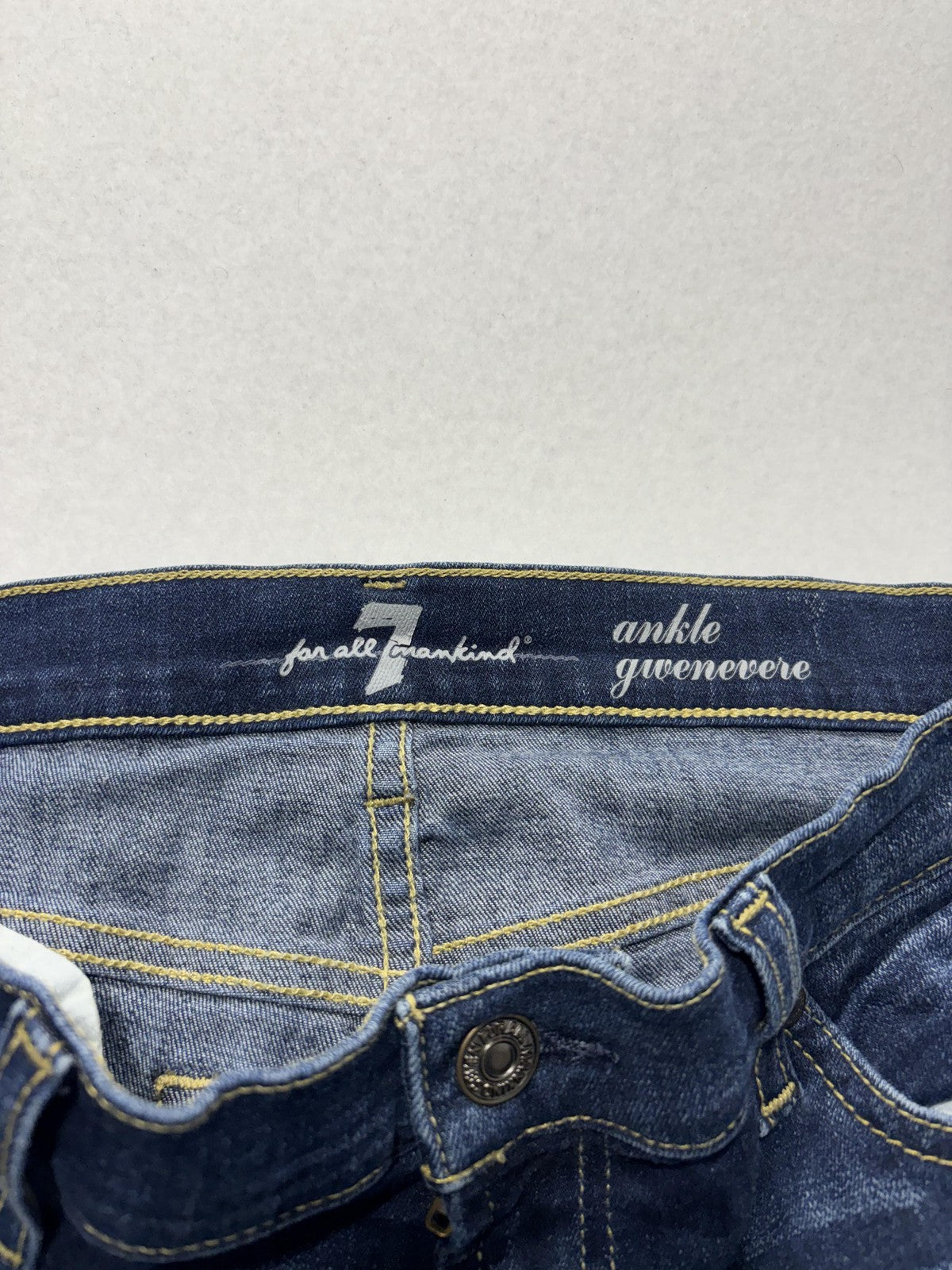 7 For All Mankind Gwenevere Jeans Womens 28 Blue Distressed Ankle Skinny 29x28
