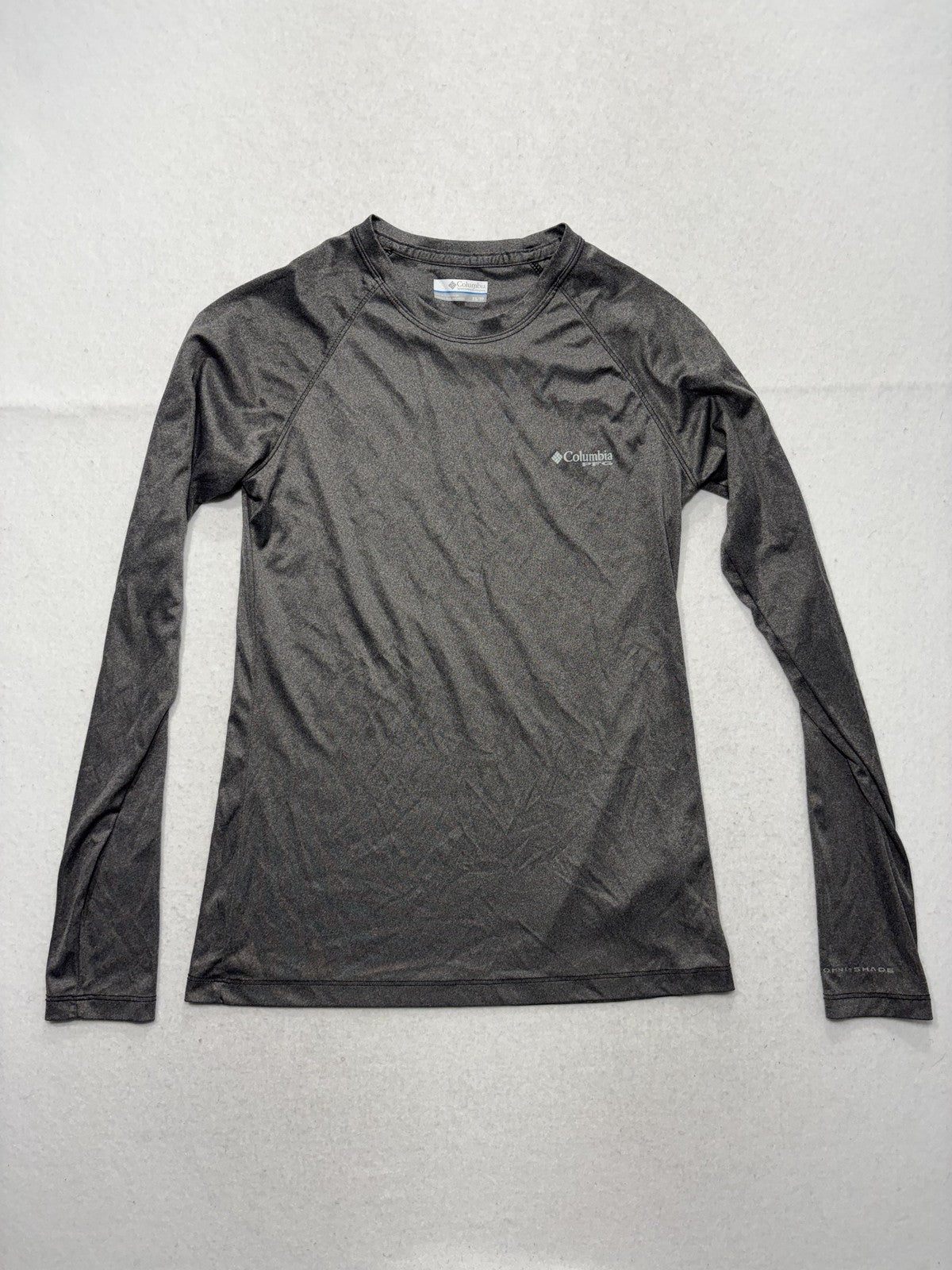Columbia PFG Omni-Shade Shirt Mens XS Gray Long Sleeve Tee Fishing Lightweight