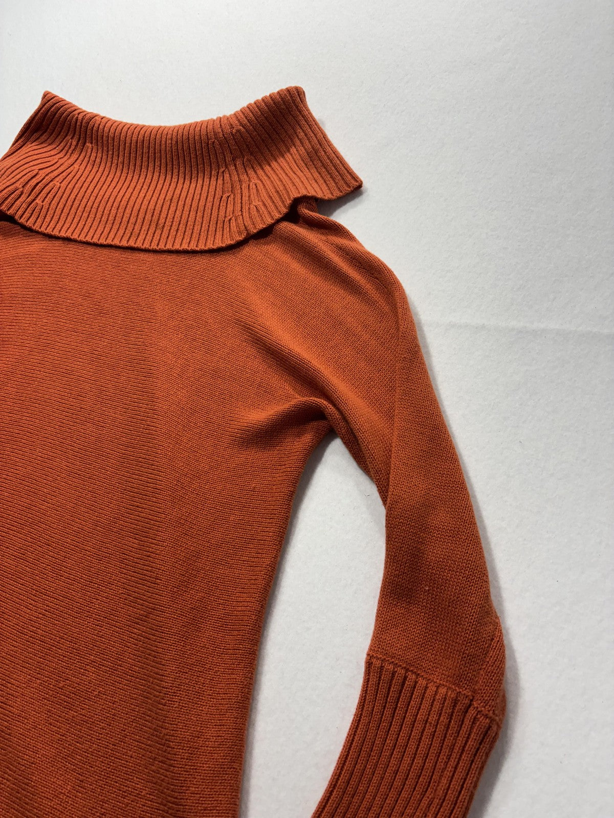 Chico's Sweater Womens 1 Orange Cowl Neck Long Sleeve Knit Relaxed Pullover