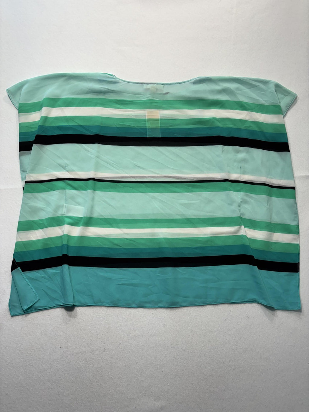 MICHAEL Michael Kors Blouse Womens S/M Blue Stripe Boat Neck Sheer Tunic Top