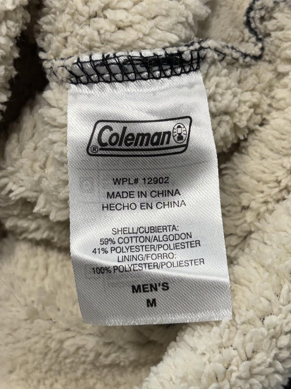 Coleman Sweatshirt Mens Medium Black Heather Thermal Henley Lined Fleece Pocket
