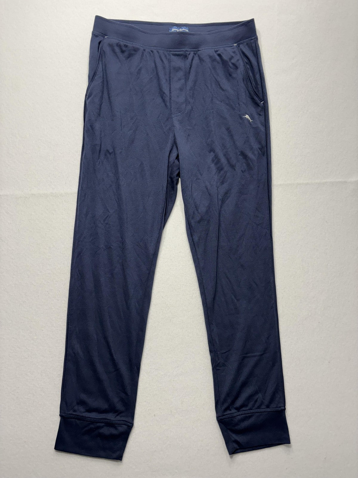 Tommy Bahama Jogger Pants Mens Medium Blue Stretch Knit Elastic Waist Lounge