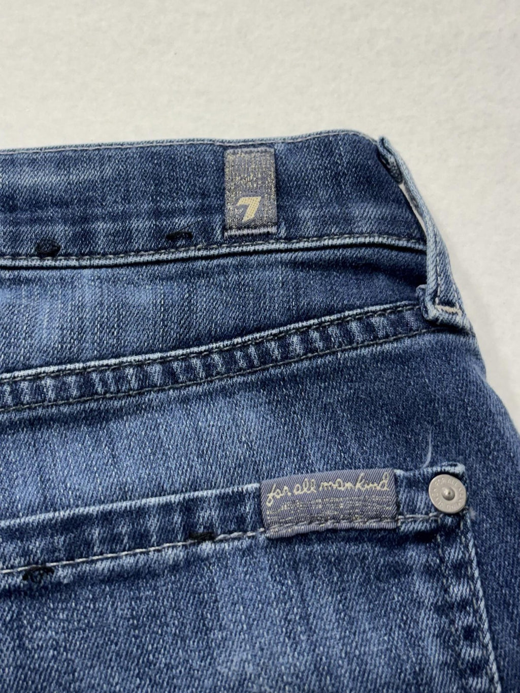 7 For All Mankind Slimmy Jeans Mens 30x31 Blue Slim Straight Stretch Denim Luxe