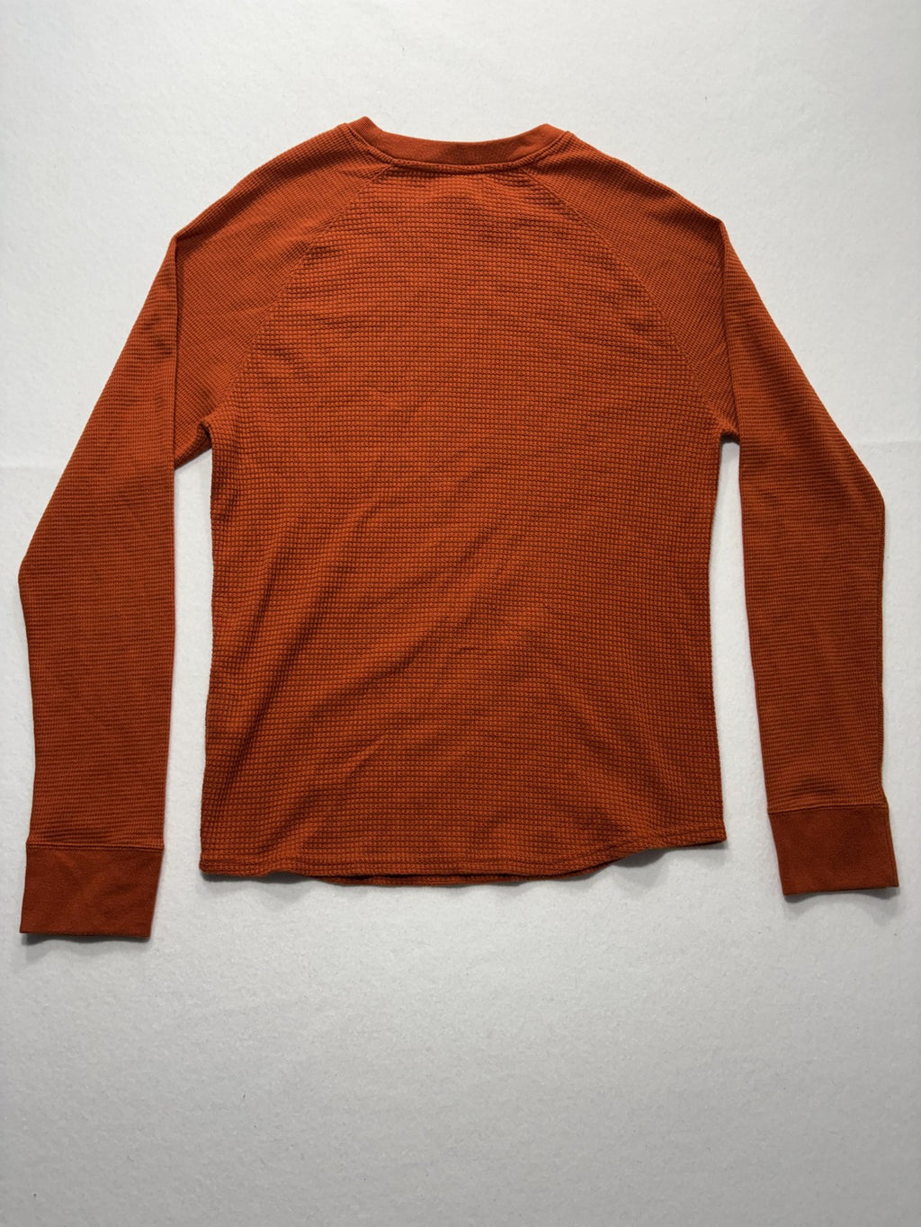 Banana Republic Shirt Mens Medium Orange Thermal Waffle Knit Long Sleeve Tee
