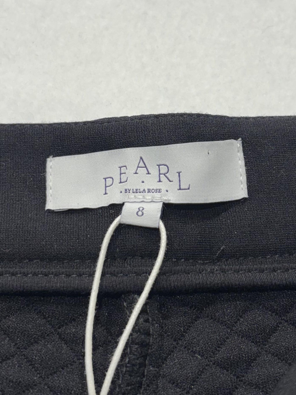 Pearl By Lela Rose Dress Pants Womens 8 Black Quilted Jersey Lynn Pant Wide Leg